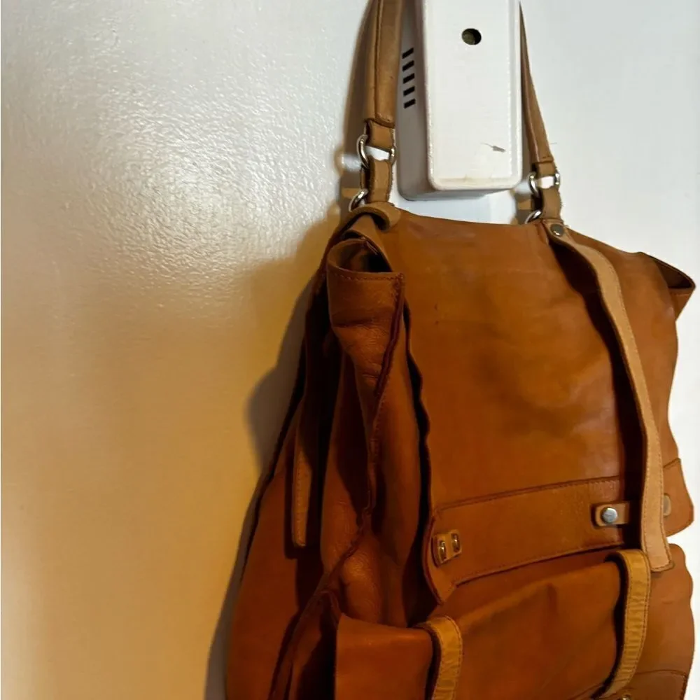 Carlo Cecchini Montana waxed travel bag book bag shoulder bag calf backpack Z7